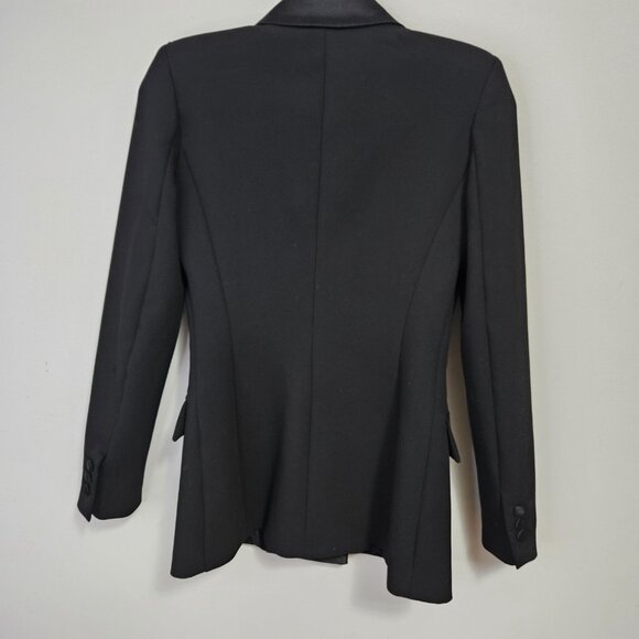 Zara Double Breasted Tailored Tuxedo Blazer Jacket XS Black 9064/940 - Picture 8 of 12